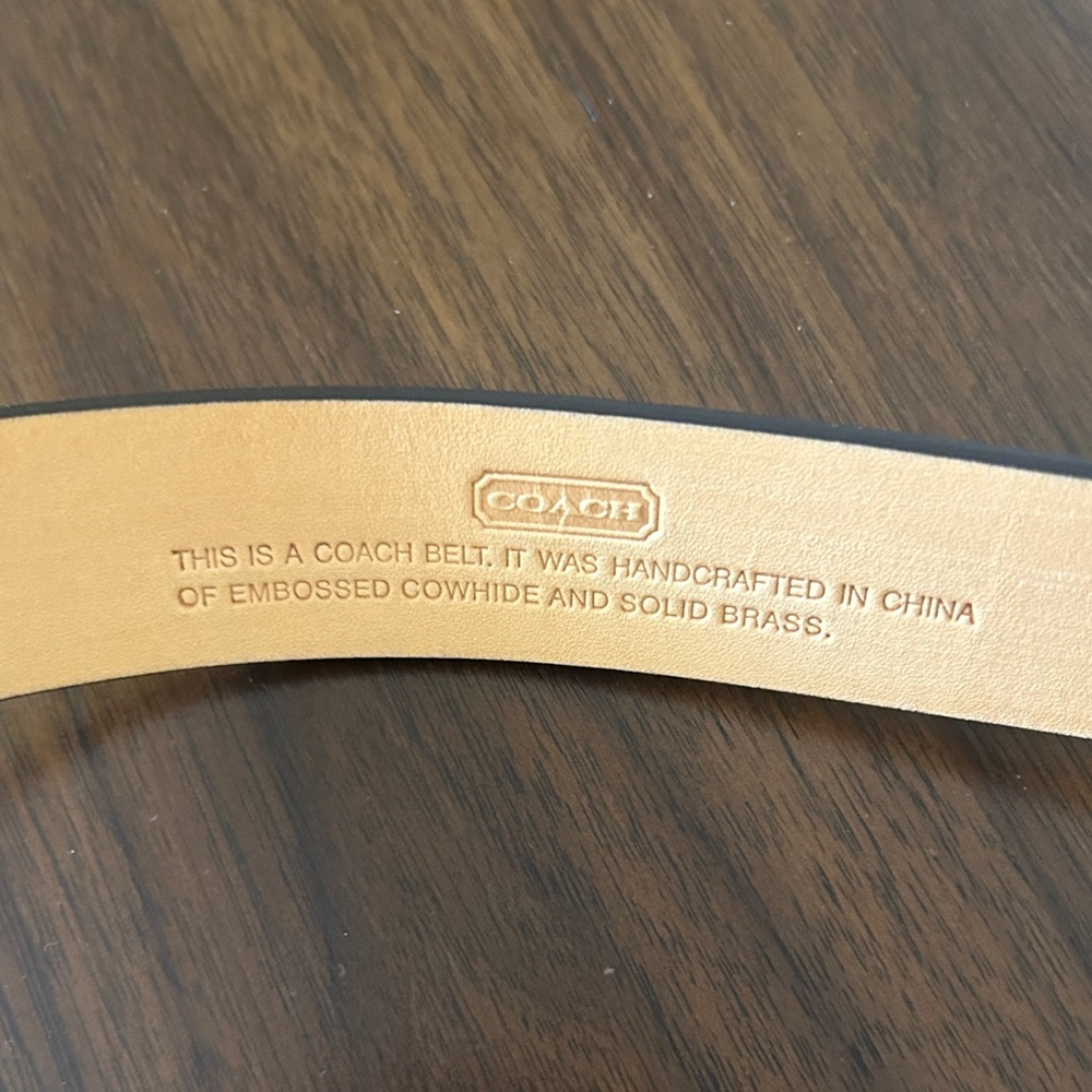 Coach Men's Lemon Yellow Leather Belt with Brushed Metal Buckle size 40 D5 - Picture 6 of 8